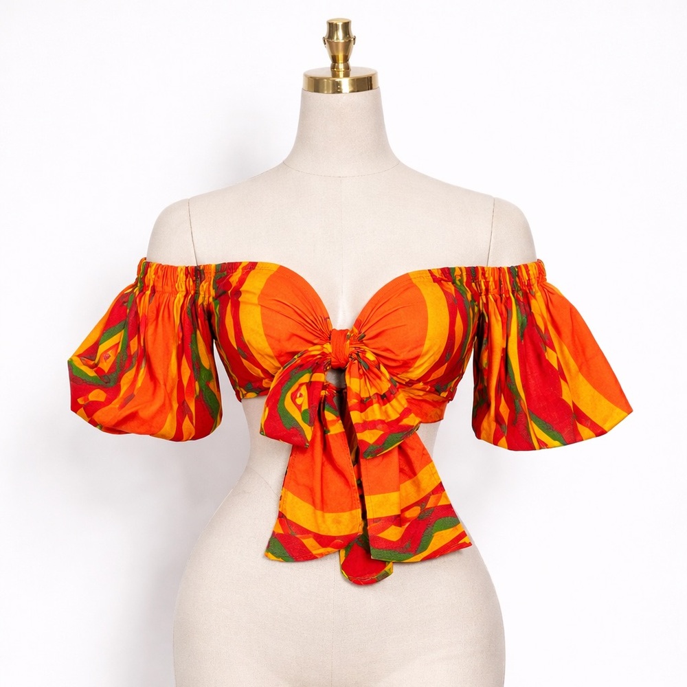 ❤️ Kente wax print cropped top